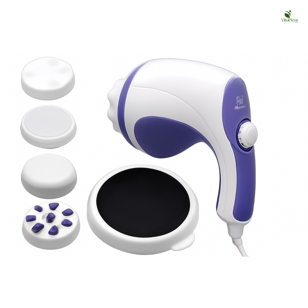 Relax & Spin Tone Body Massager Machine – Electric Full Body Massager for Pain Relief & Fat Burning (White, RT4)