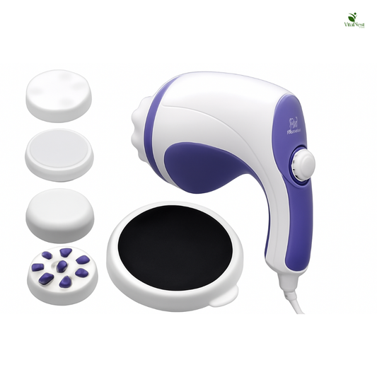 Relax & Spin Tone Body Massager Machine – Electric Full Body Massager for Pain Relief & Fat Burning (White, RT4)